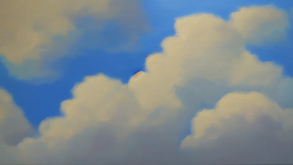 Image similar to oil painting of clouds by ian fisher, 4 k resolution