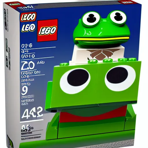 Image similar to pepe the frog lego set