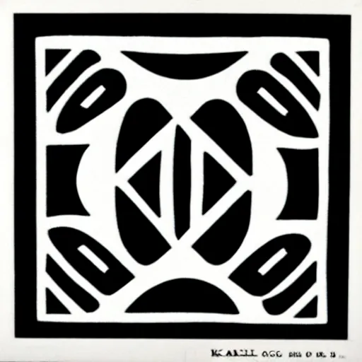 Image similar to black and white symbol by karl gerstner, 8 k scan, centered, symetrical, bordered