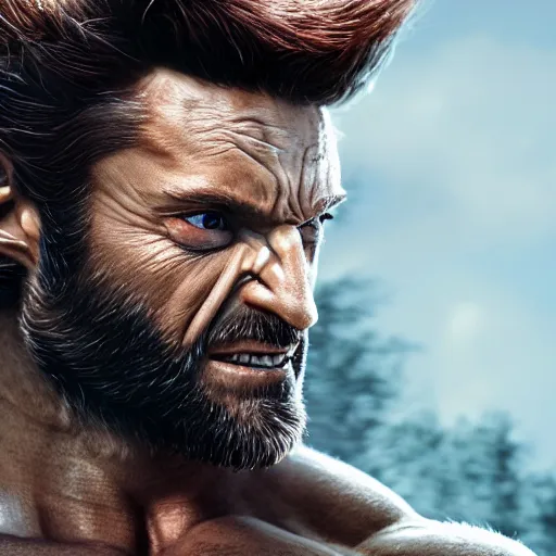 Image similar to Wolverine,muscle extremely detailed, fantastic details full face, mouth, trending on artstation, pixiv, cgsociety, hyperdetailed Unreal Engine, optimization 4k 8k ultra HD, WLOP