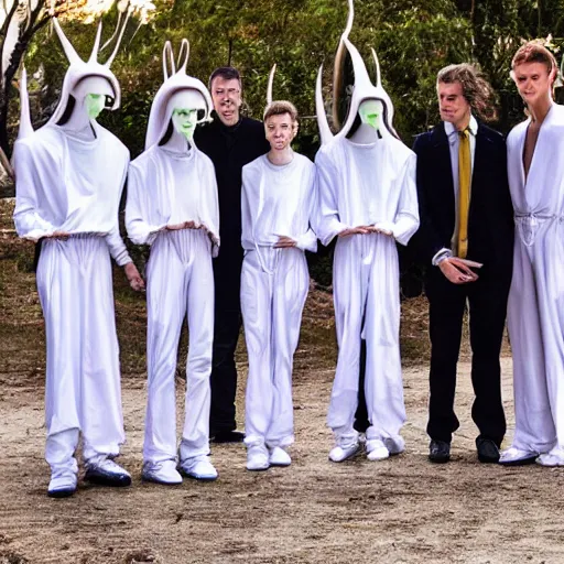 Image similar to actual photography of tall whites aliens, award winning, high def,