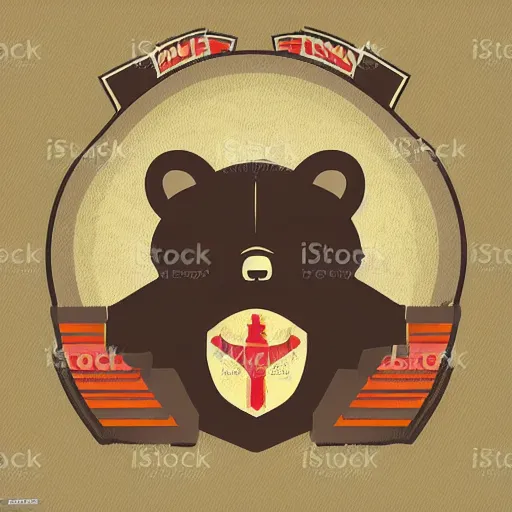 Image similar to Propaganda poster of a army bear, sticker, highly detailed, colorful, illustration, drama, smooth and clean vector curves, no jagged lines, vector art, smooth