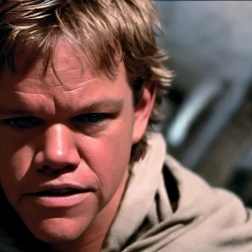 Image similar to matt damon as luke skywalker in star wars episode 6, 8k resolution, full HD, cinematic lighting, award winning, anatomically correct