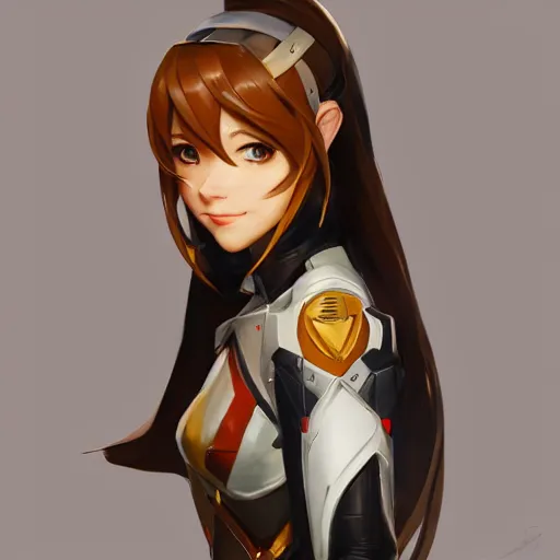 Image similar to greg manchess portrait painting of asuna yuuki as overwatch character, medium shot, asymmetrical, profile picture, organic painting, sunny day, matte painting, bold shapes, hard edges, street art, trending on artstation, by huang guangjian and gil elvgren and sachin teng