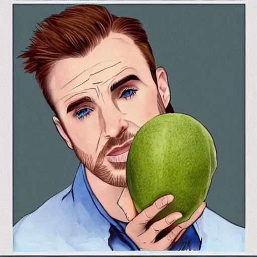 Image similar to chris evans as a cantaloupe