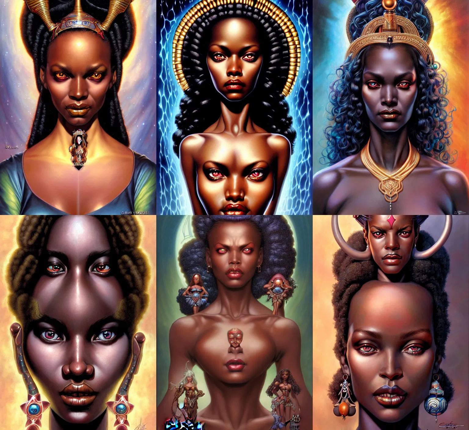 Prompt: stunning goddess of toys portrait, clear eyes and dark skin. realistic, symmetrical face. art by bowater charlie, mark brooks, julie bell, arian mark, tony sandoval