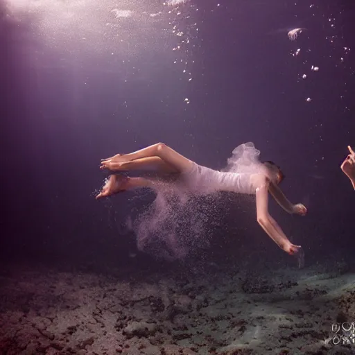 Prompt: underwater smoke formal party studio photo