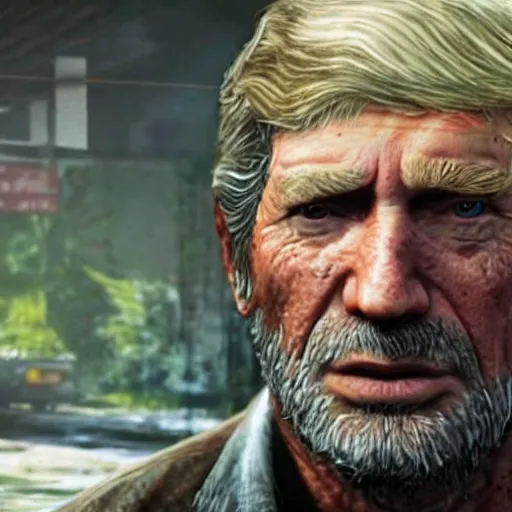 Image similar to donald trump as a character in the last of us