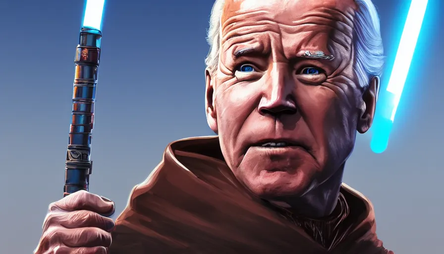 Image similar to joe biden is obi - wan kenobi, billboard images, hyperdetailed, artstation, cgsociety, 8 k