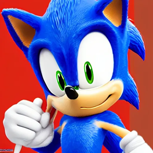 Image similar to photorealistic sonic the hedgehog drinking beer