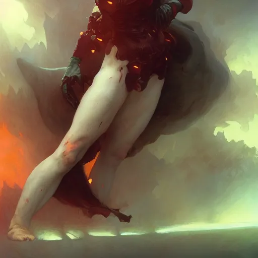 Image similar to hell by frank miller, illustration by Ruan Jia and Mandy Jurgens and William-Adolphe Bouguereau, Artgerm, 4k, digital art, surreal, space dandy style, highly detailed, godsend, artstation, digital painting, concept art, smooth, sharp focus, illustration by Ruan Jia and Mandy Jurgens and William-Adolphe Bouguereau