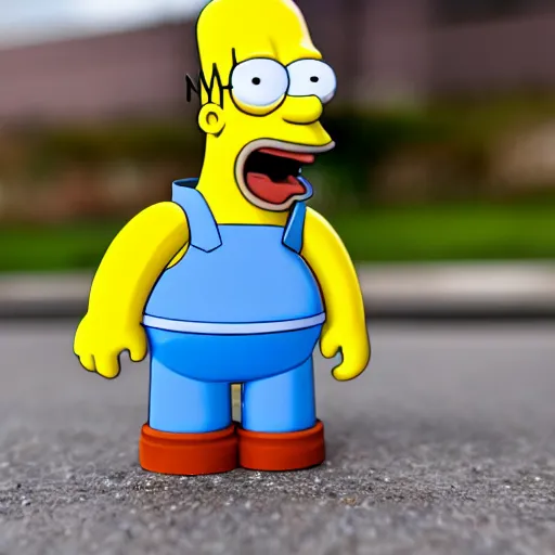 Prompt: homer simpson in real life, low angle