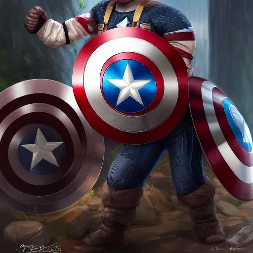 Prompt: A ferret is cuddling Captain America's shield, hyperdetailed, artstation, cgsociety, 8k