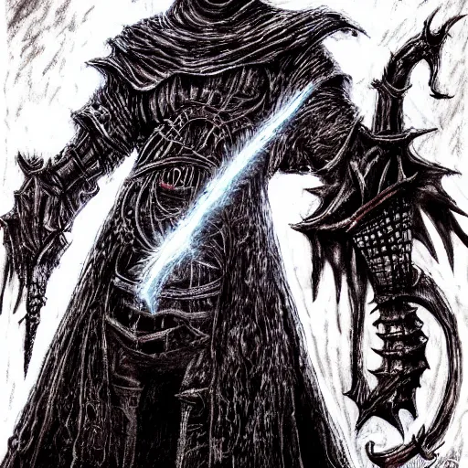 Prompt: donald trump as dark souls final boss, by hr giger, kentaro miura, bloodborne, dark souls, breathtaking, sense of awe