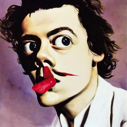 Prompt: portrait of harry styles by salvador dali