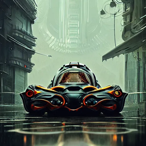 Image similar to cyborg supercar slick, animal : by michal karcz, daniel merriam, victo ngai and guillermo del toro : ornate, dynamic, particulate, intricate, elegant, highly detailed, centered, artstation, smooth, sharp focus, octane render