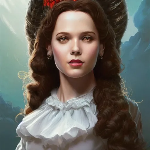 Prompt: full body portrait of Dorothy Gale from the Wizard of Oz, D&D, fantasy, intricate, elegant, highly detailed, digital painting, artstation, concept art, smooth, sharp focus, illustration, art by artgerm and greg rutkowski and peter mohrbacher