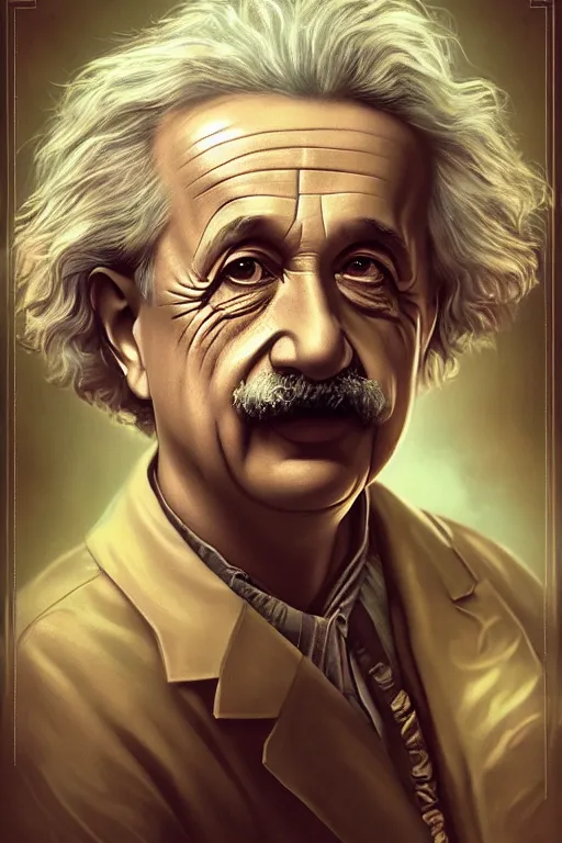 Prompt: intricate color portrait of albert einstein in the style of tom bagshaw, 8 k octane beautifully detailed render