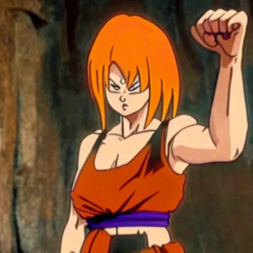 Image similar to a still from Leeloo in DragonBall Z