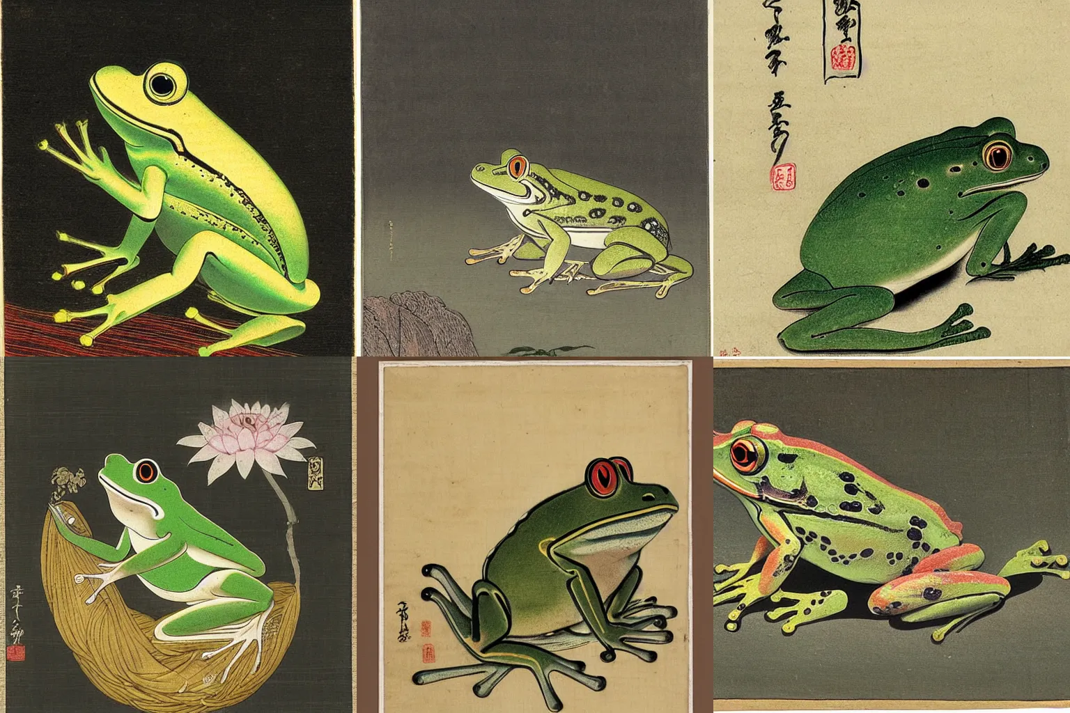 Prompt: The Wednesday Frog, Itō Jakuchu, 1790