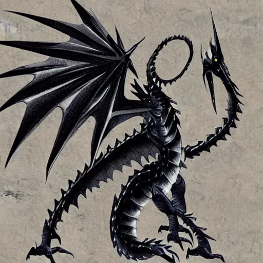 Prompt: black dragon