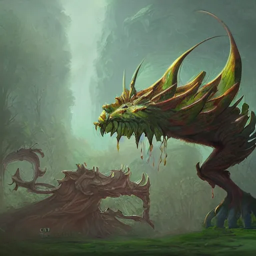 Prompt: Giant Plant Monster by Mandy Jurgens