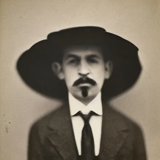 Prompt: close up photo portrait of a 19th male detective in brimmed hat by Diane Arbus and Louis Daguerre