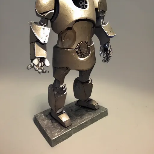 Image similar to tall bulky warforged made from stone that looks like karn from magic the gathering, dungeons and dragons, fantasy, full body portrait, detailed, oil painting,