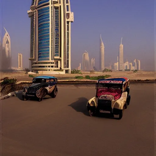 Image similar to gta : dubai, by john collier