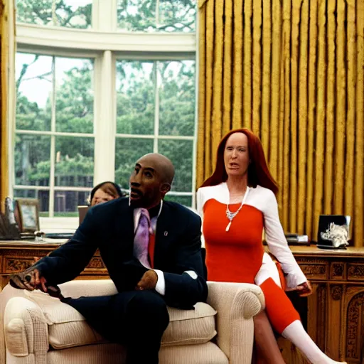 Image similar to Jen Psaki and Tupac Shakur acting fools high on LEAN in the oval office , Photograph By Rineke Dijkstra; by Yoichi Okamoto