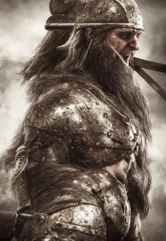 Image similar to strong Viking warrior, photorealistic