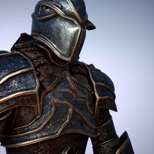 Image similar to hyperrealistic dslr film still of osrs runite armor in skyrim, stunning 8 k octane comprehensive 3 d render, inspired by istvan sandorfi & greg rutkowski & unreal engine, perfect symmetry, dim volumetric cinematic lighting, extremely hyper - detailed, extremely lifelike attributes & lifelike texture, intricate, masterpiece, artstation, stunning