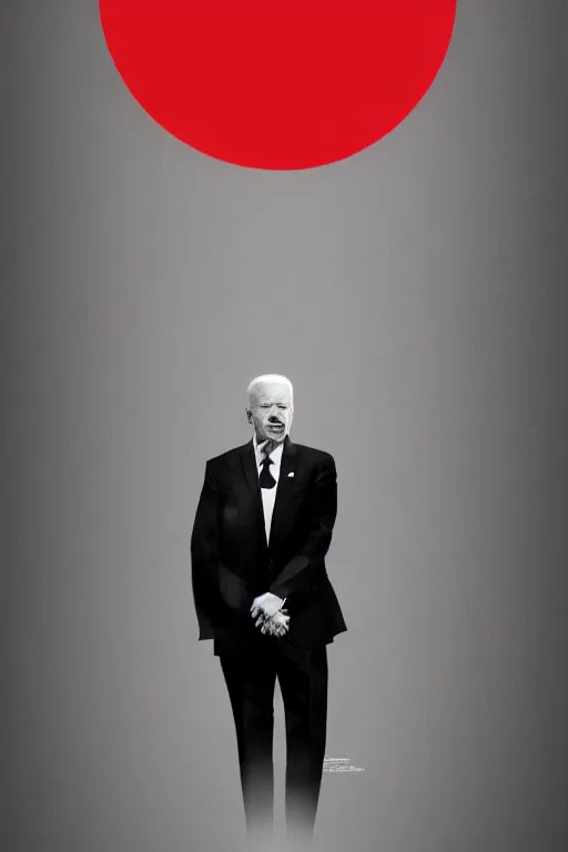 Image similar to minimal movie poster, biden, eminem is united states president joe biden, solid colors, cinematic, fan art, trending on artstation