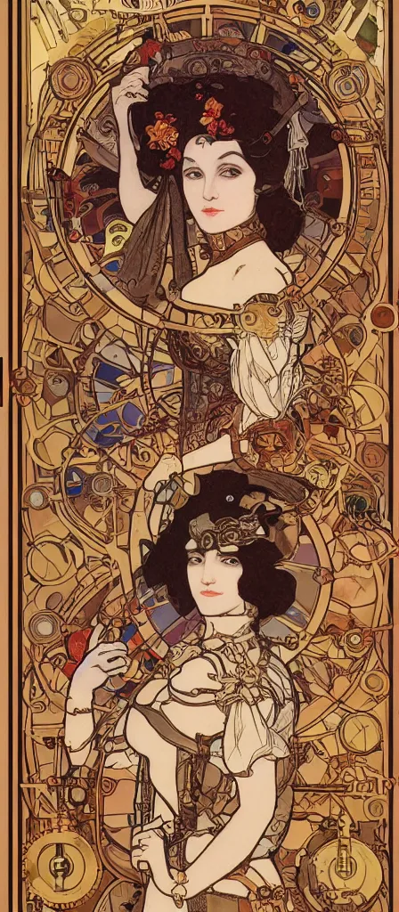 Image similar to a machine like apple in the priestess of hand, steampunk, by mucha, 8 k