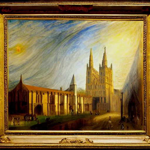 Prompt: Norwich cathedral by J. M. W. Turner