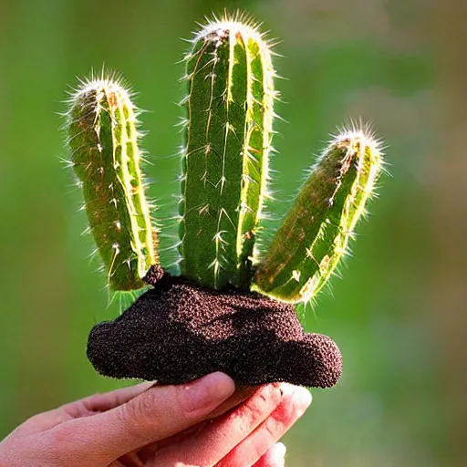 Image similar to a cactus pooping