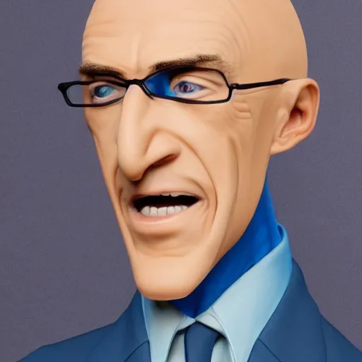 Image similar to A middle-aged Dr. Venture in real life with a hooked nose, a long gaunt face and skinny body and neck, very thin and bald, realistic, very realistic, hyperrealistic, highly detailed, very detailed, extremely detailed, detailed, digital art, oil painting, trending on artstation, headshot and bodyshot, detailed face, very detailed face, extremely detailed face, HD Quality, 8k resolution, very very detailed face, real life