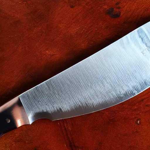 Image similar to a beautiful perfect hand made knife, high details, 8 k photo, ultra sharp