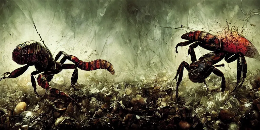 Prompt: The end of an scorpion, by ryohei hase