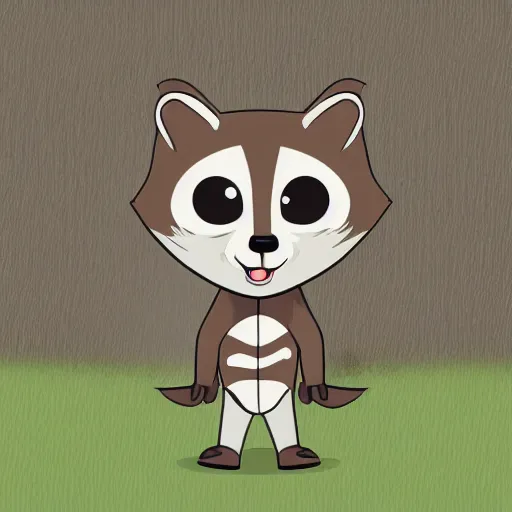 Prompt: cartoon racoon in suit