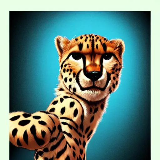 Image similar to cheetah wearing boxing gloves, high resolution, award winning, artstation, concept art,