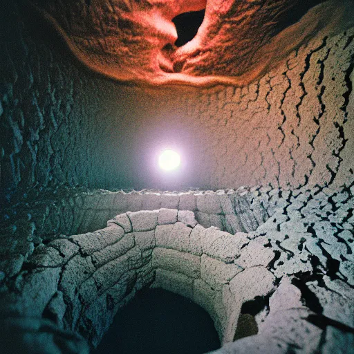 Image similar to infinity nightmare sinkhole, accidentally photographed, accidental photo portra 8 0 0 in the 9 0 s