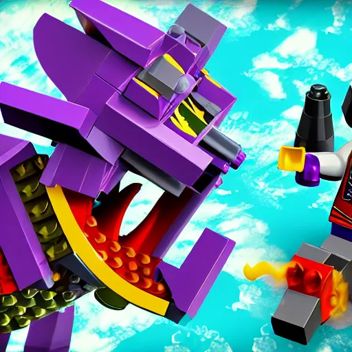 Image similar to screenshot of LEGO Universe maelstrom enemies, purple fire, maelstrom creatures