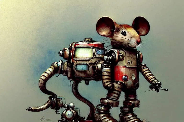 Image similar to adventurer ( ( ( ( ( 1 9 5 0 s retro future robot mouse explorer vehical. muted colors. ) ) ) ) ) by jean baptiste monge!!!!!!!!!!!!!!!!!!!!!!!!! chrome red