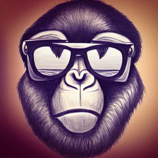 Prompt: “bored ape drawing nft, with gamer glasses”