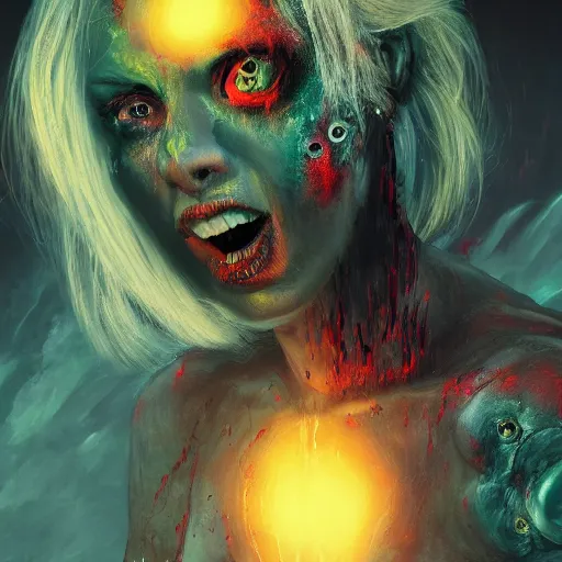 Image similar to woman, hell, horror, popular fantasy art abstract painting generated by artificial intelligence, 8K UHD, trending on artstation, extremely detailed