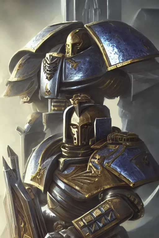 Image similar to armor portrait heros warhammer 4 0 k horus heresy fanart - the primarchs emperor by johannes helgeson animated with vfx concept artist & illustrator global illumination ray tracing hdr fanart arstation zbrush central hardmesh 8 k octane renderer comics stylized