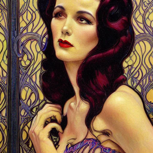Prompt: a streamline moderne art nouveau painting in the style of donato giancola, and in the style of charles dana gibson, and in the style of charles dulac. symmetry, smooth, sharp focus, semi - realism, intricate ultra fine detail.