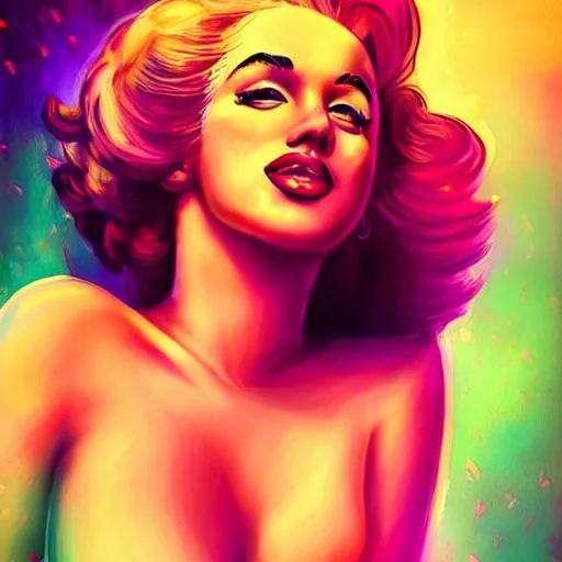 Image similar to beautiful charming goddess of sunshine and roses, inspired by stephanie beatriz and marilyn monroe, character art portrait, deviantart artstation, by alena aenami, by michael whelan, behance hd, bokeh