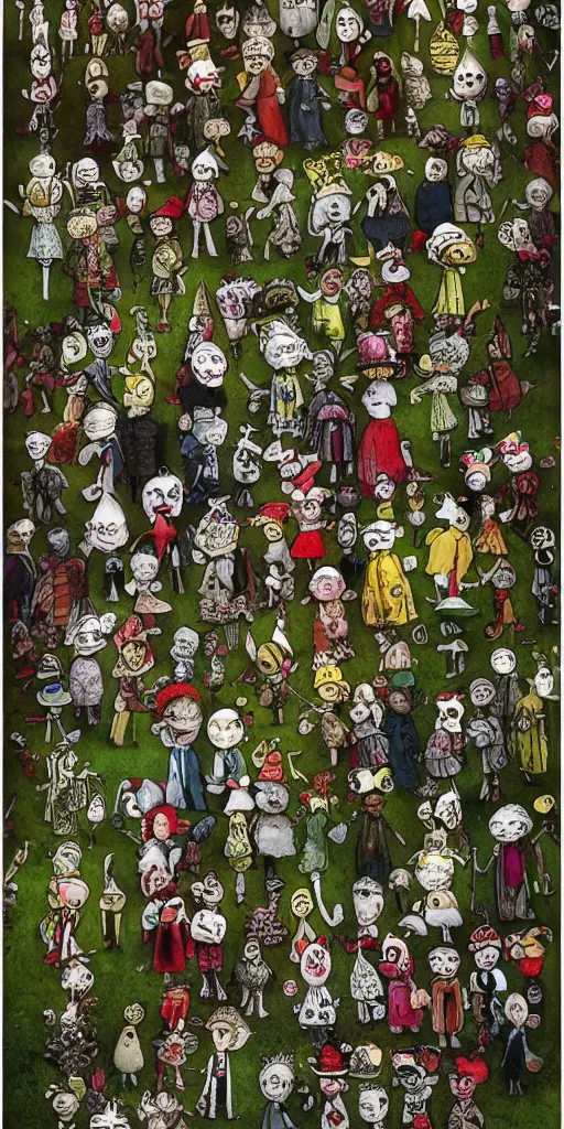 Image similar to an easter parade by alexander jansson and where's waldo